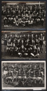CARLTON TEAM POSTCARDS: 1940-42 Chas. Boyles postcards 'VFL Teams', showing 1940, 1941 & 1942 Carlton teams. G/VG. (3 items). Two with pencil annotations verso identifying the players.
