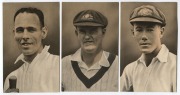 Postcards: 1936 photogravure portrait postcards 'Australian & English Cricketers 1936-37' complete set including Bradman, Brown, Chipperfield, Darling, Fingleton, Fleetwood-Smith, Grimmett, McCabe, Oldfield,&nbsp;and O'Reilly, (20), F/VF condition. Rare as a c - 2