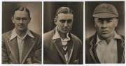 Postcards: 1936 photogravure portrait postcards 'Australian & English Cricketers 1936-37' complete set including Bradman, Brown, Chipperfield, Darling, Fingleton, Fleetwood-Smith, Grimmett, McCabe, Oldfield,&nbsp;and O'Reilly, (20), F/VF condition. Rare as a c - 3