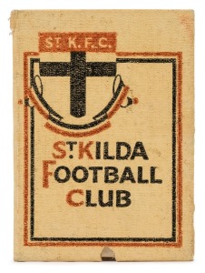 ST. KILDA: 1936 Member's Season Ticket (#1469), with Fixture List, details of the Club Leadership & holes punched for each game attended; issued in the name of R.G.W. Moss. Although finishing 7th in 1936 with 9 wins and 9 losses, St. Kilda forward Bill M