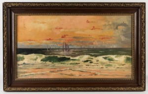 N. McDONALD, seascape, oil on Winsor & Newton board, initialled and dated lower right "N. Mc.D., 1905", ​​​​​​​34 x 61.5cm, 46 x 73cm overall