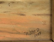 N. McDONALD, seascape, oil on Winsor & Newton board, initialled and dated lower right "N. Mc.D., 1905", ​​​​​​​34 x 61.5cm, 46 x 73cm overall - 3