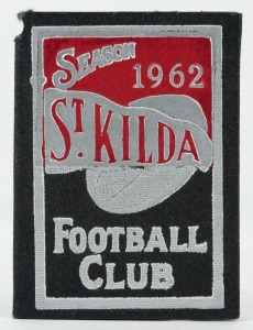 ST. KILDA: 1962 Member's Season Ticket (#483), with Fixture List, details of the Club Leadership & holes punched for each game attended; issued in the name of G. Moss. St Kilda finished in 6th position on the ladder in 1962 with 9 wins and 9 losses. 