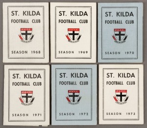 ST. KILDA: 1968 - 1973 Membership Cards, (6).