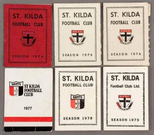 ST. KILDA: 1974 - 1979 Membership Cards, (6).