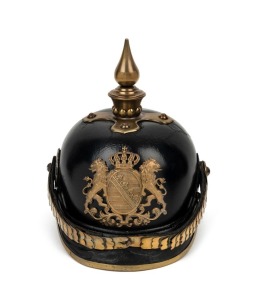 PICKELHAUBE, Duchy of Saxe-Coburg-Gotha, Schutzman (policeman) Officer's leather helmet (paramilitary), circa 1890