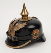 PICKELHAUBE Grand Duchy of Baden Infantry leather covered helmet with Griffin of Baden emblazoned with the motto "With God For Duke and Fatherland", circa 1912-1918 - 2