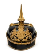 Kingdom of Bavaria (Bayern) Chevauleger Regiment Officer's helmet with square cut visor and chin scales.