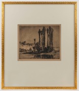 FRANK BRANGWYN (1867-1956),  On The Lot At St. Cirque, drypoint engraving, signed in pencil lower right "Frank Brangwyn", ​​​​​​​22 x 26cm, 53 x 45cm overall - 2