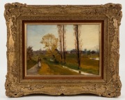 CHARLES JOHN WATSON R.E. (1846-1927), Trowse, Norwich, oil on board, titled and signed lower left "Trowse, October, 1876, C/W", ​​​​​​​19 x 27cm, 33 x 41cm overall - 2