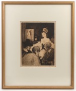 FRANK BRANGWYN (1867-1956),  (interior scene), drypoint engraving, signed in pencil lower right "Frank Brangwyn", 27 x 21cm, 52 x 42cm overall - 2