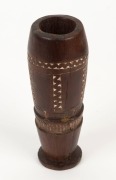 A tribal stool, bowl, statue and vessel, carved wood with remains of lime pigment, Papua New Guinea, the stool 42cm high - 4