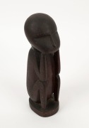 A tribal stool, bowl, statue and vessel, carved wood with remains of lime pigment, Papua New Guinea, the stool 42cm high - 5