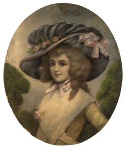 ARTIST UNKNOWN, portrait of a lady, pastel, signed lower centre (illegible), ​​​​​​​60 x 50cm