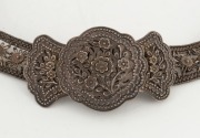 An antique Chinese Straits silver belt and buckle, 19th/20th century, ​​​​​​​79cm long, 320 grams - 3