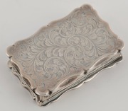 An antique English sterling silver snuff box, by Hilliard & Thomason of Birmingham, circa 1856, ​​​​​​​9cm high, 128 grams - 2