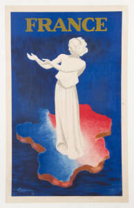 c1930s "FRANCE" travel poster printed by the French Government, artwork by Leonetto Capiello. Linen backed, 99 x 62cm