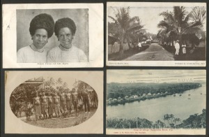 POSTCARDS: PACIFIC ISLANDS: Fiji (2) and New Guinea (2); real photo postcards, all used circa 1909. (4).