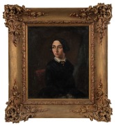 ROBERT HAWKER DOWLING (attributed), (1827-1886), portrait of a lady, circa 1852-1853, oil on academy board, 30.5 x 25cm, 43 x 38cm overall PROVENANCE Purchased from the Cranny family, Tasmania, 1970s - 2