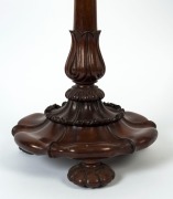 A fine quality antique English mahogany kettle stand with gallery top and beautifully carved column and base with melon feet, circa 1840, 67cm high, 35cm diameter - 2