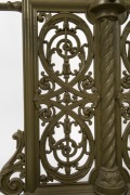 FALKIRK cast iron umbrella stand in green painted finish, stamped "Falkirk" with diamond registration mark, 104cm high, 76cm wide, 24cm deep - 3