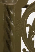FALKIRK cast iron umbrella stand in green painted finish, stamped "Falkirk" with diamond registration mark, 104cm high, 76cm wide, 24cm deep - 4