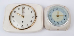 Two vintage wall clocks by SMITH'S and JUNGHANS, mid 20th century, 17cm and 25cm wide