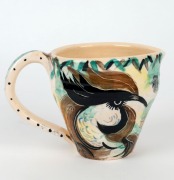 TINA LEE "Rooster" pottery jug, incised "Tina Lee Ceramics, Rooster Jug, 2017", ​​​​​​​11cm high, 16cm wide - 2