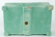 GREENWAY POTTERY green glazed flower trough in the Art Deco style, bearing original circular label, ​​​​​​​10cm high, 26cm wide - 2