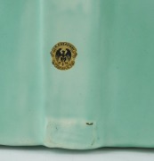 GREENWAY POTTERY green glazed flower trough in the Art Deco style, bearing original circular label, ​​​​​​​10cm high, 26cm wide - 3