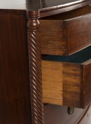 A William IV antique Scottish mahogany bow front chest of five graduated drawers with full length quilled columns on finely turned feet, circa 1835, 117cm high, 119cm wide, 51cm deep - 3