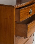 An antique English mahogany bow front chest of five drawers with reeded edge, circa 1830, 105cm high, 108cm wide, 56cm deep - 2