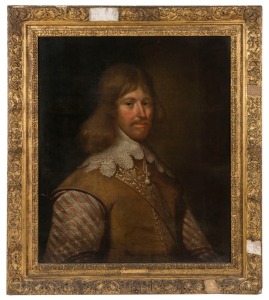 ARTIST UNKNOWN, (portrait of a gentleman), in the 17th century style, oil on canvas, ​​​​​​​66 x 56cm, 83 x 73cm overall