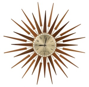 SETH THOMAS starburst clock vintage wall clock, circa 1960s, 65cm wide