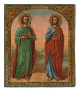 An antique hand-painted Russian Icon, 19th/20th century, 35 x 30cm