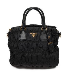 PRADA Tessuto Gaufre Nero handbag with original purchase card (no. B1336M), purchased form Prada Crown Melbourne, 14 December 2014. 