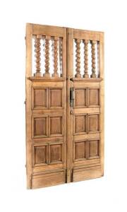 Pair of antique oak salon double doors. Height 229.5cm, width 128cm