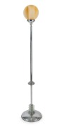 An Art Deco standard lamp, chrome and glass, circa 1930, ​​​​​​​163cm high