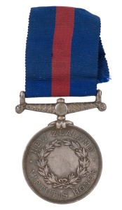 CAMPAIGN MEDAL: NEW ZEALAND MEDAL, silver, undated, engraved to PT. A. VANDERSEE, TARANAKI MY. SRs.