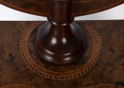 An antique French walnut and parquetry pedestal dressing mirror with original scalloped edge mirror, 18th/19th century,&nbsp; - 2