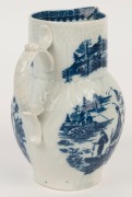 Antique English blue and white&nbsp;sparrow beak porcelain ale jug, 18th century, stamped "S", ​​​​​​​18.5cm high - 4