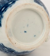 Antique English blue and white&nbsp;sparrow beak porcelain ale jug, 18th century, stamped "S", ​​​​​​​18.5cm high - 5