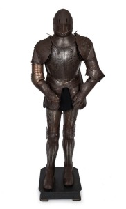 SUIT OF ARMOUR on stand, 20th century, ​​​​​​​188cm high overall