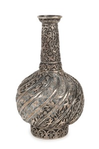 An antique Indian silver vase, 19th century, 21cm high, 598 grams