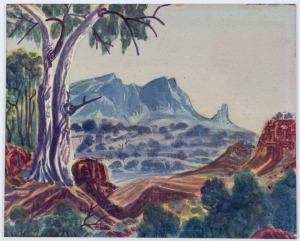OTTO PAREROULTJA (attributed) (1914-1973), (Hermannsburg&nbsp;Landscape), watercolour on card, 25 x 31cm.