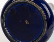 JAGET PINON antique&nbsp;French blue porcelain vase with gilt floral decoration, late 19th century, stamped "J.P. France" with pictorial mark, ​​​​​​​42.5cm high - 2