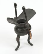 Assorted antique and vintage pewter jugs, bowls, Chinese libation cups, cannister, measure etc., (13 items), the cannister 16cm high - 2