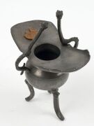 Assorted antique and vintage pewter jugs, bowls, Chinese libation cups, cannister, measure etc., (13 items), the cannister 16cm high - 7