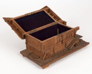 A Black Forest chalet jewellery box, 19th century, 14cm high, 23cm wide, 12.5cm deep - 2