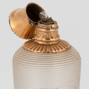 An antique ribbed glass scent bottle with gold top, 19th century, ​​​​​​​9cm high&nbsp; - 2